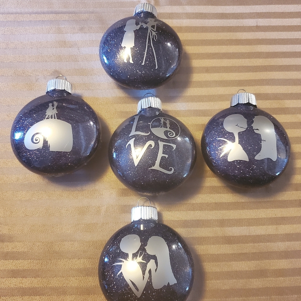 Nightmare Before Christmas ornaments set of 5 handmade